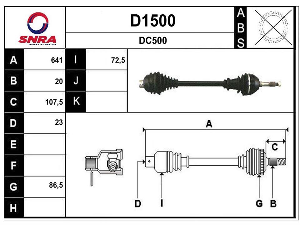 SNRA D1500 Drive shaft D1500