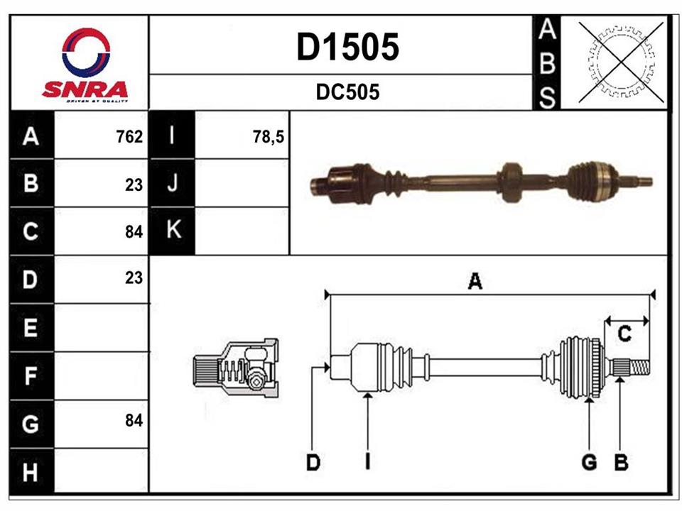 SNRA D1505 Drive shaft D1505