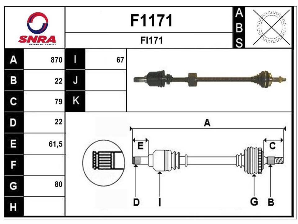 SNRA F1171 Drive shaft F1171