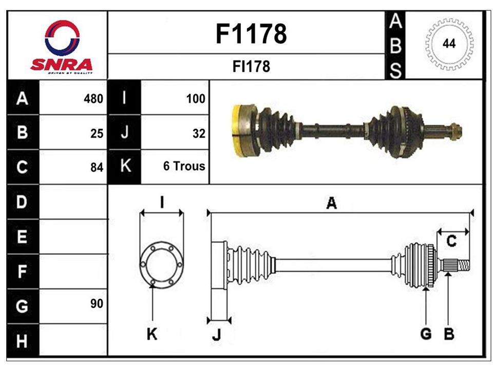SNRA F1178 Drive shaft F1178