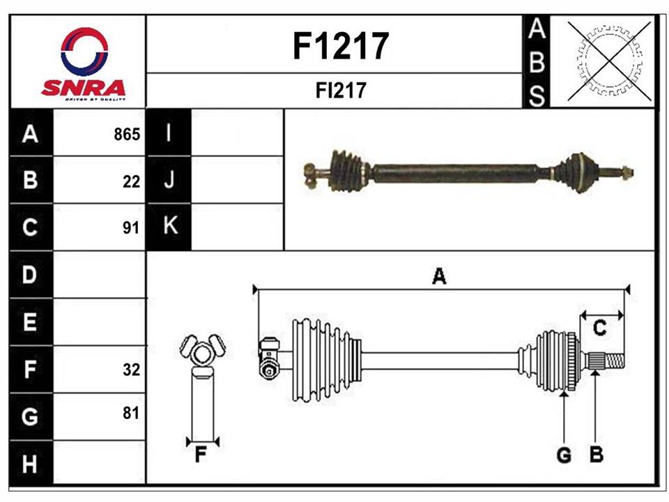 SNRA F1217 Drive shaft F1217
