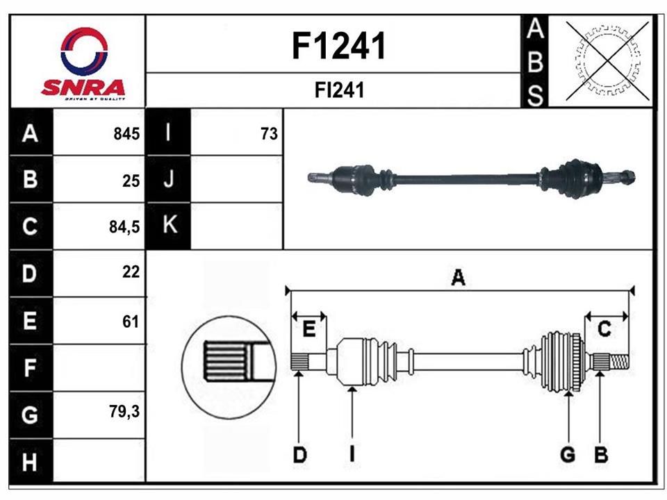 SNRA F1241 Drive shaft F1241