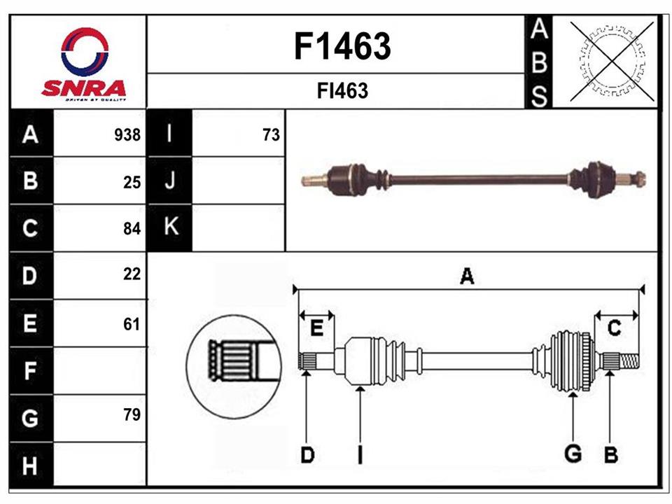 SNRA F1463 Drive shaft F1463