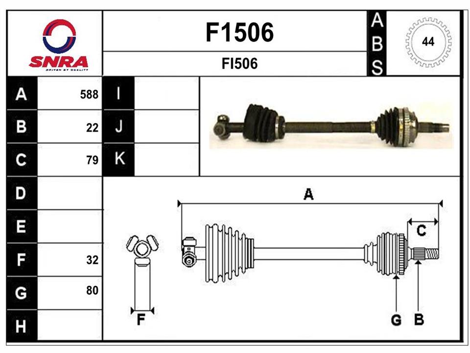SNRA F1506 Drive shaft F1506