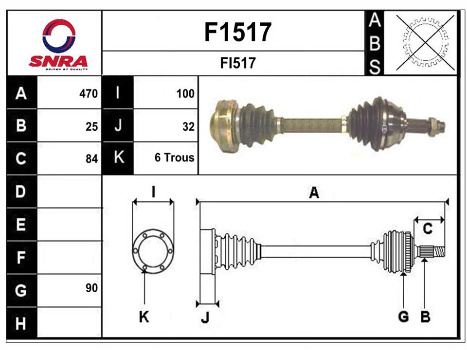 SNRA F1517 Drive shaft F1517