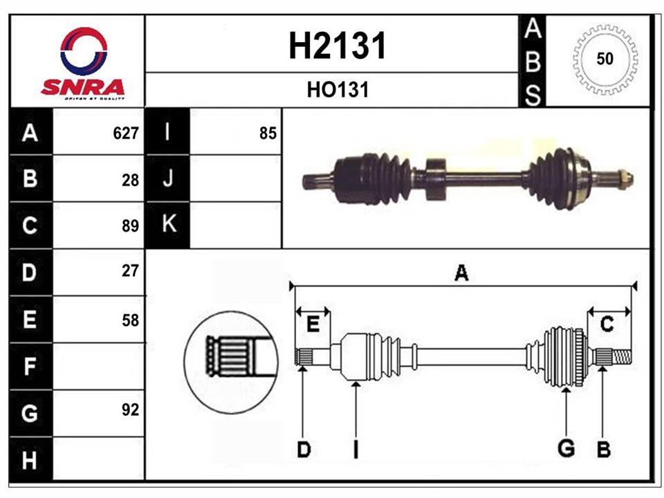 SNRA H2131 Drive shaft H2131