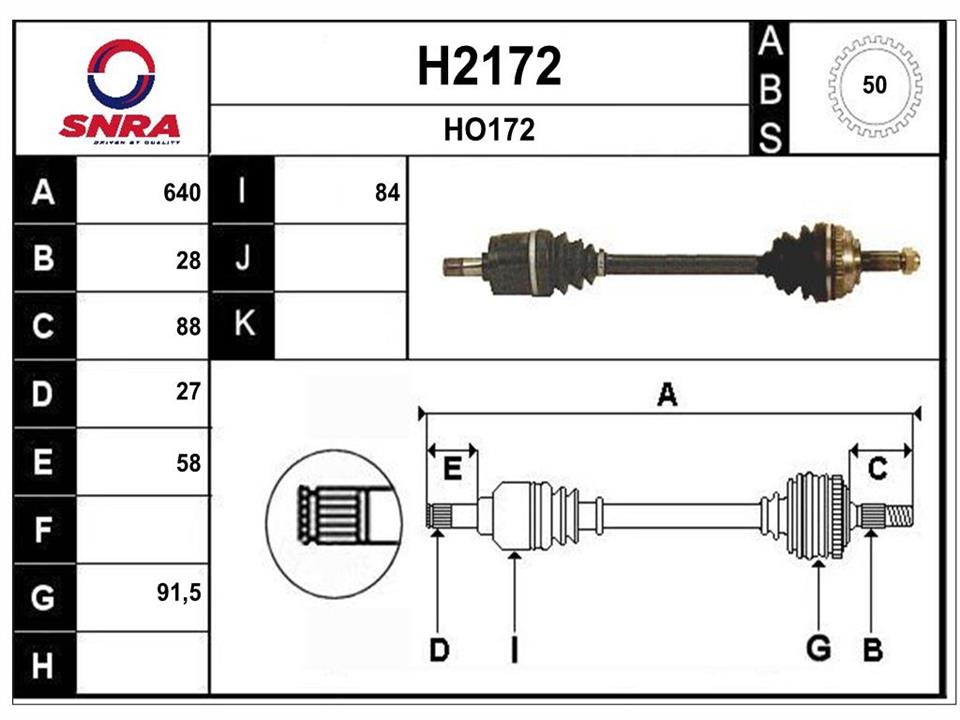 SNRA H2172 Drive shaft H2172
