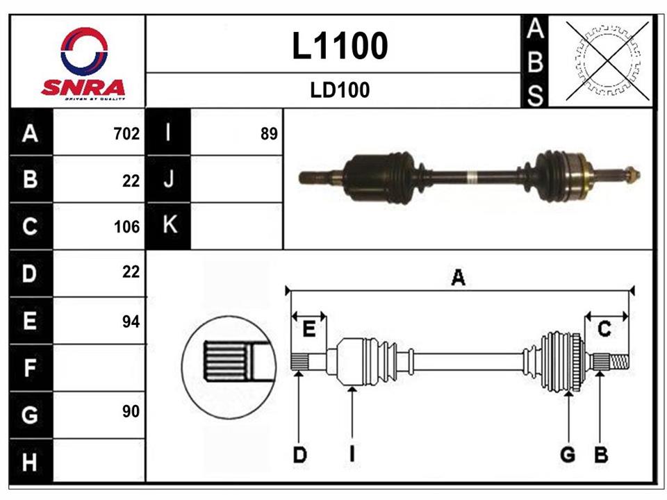 SNRA L1100 Drive shaft L1100