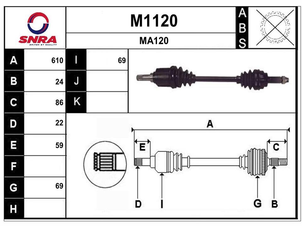 SNRA M1120 Drive shaft M1120