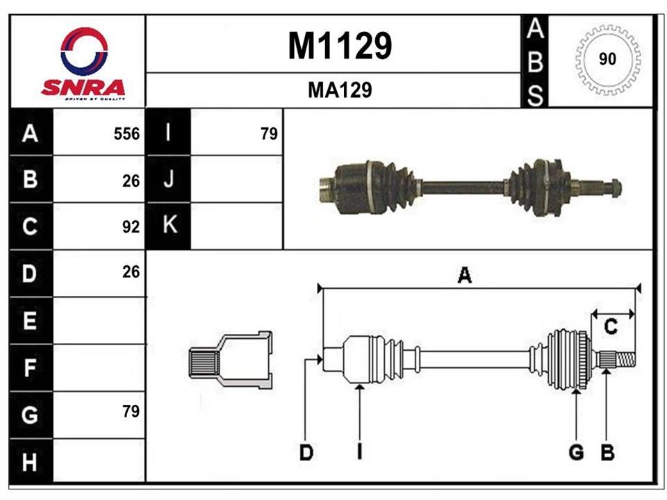 SNRA M1129 Drive shaft M1129
