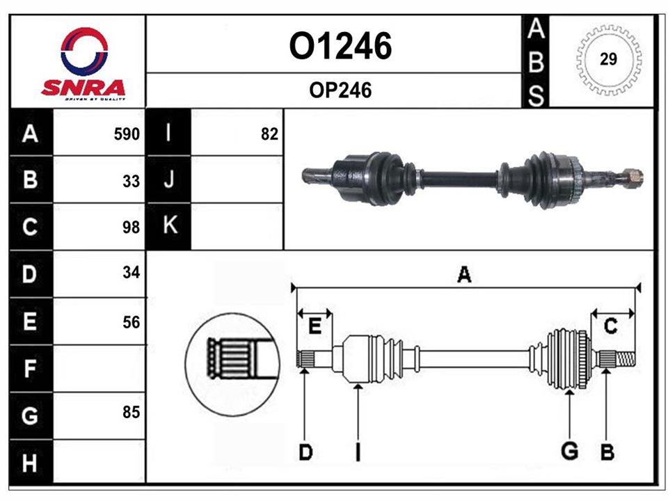 SNRA O1246 Drive shaft O1246