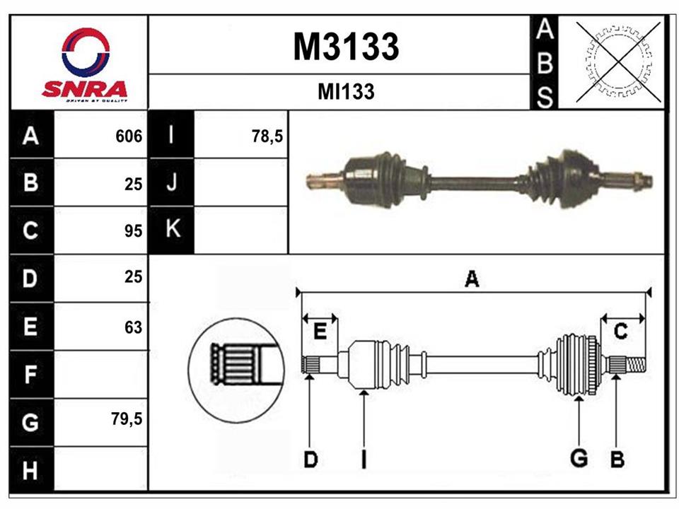 SNRA M3133 Drive shaft M3133