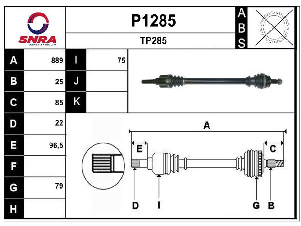 SNRA P1285 Drive shaft P1285