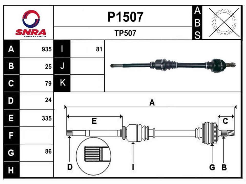 SNRA P1507 Drive shaft P1507