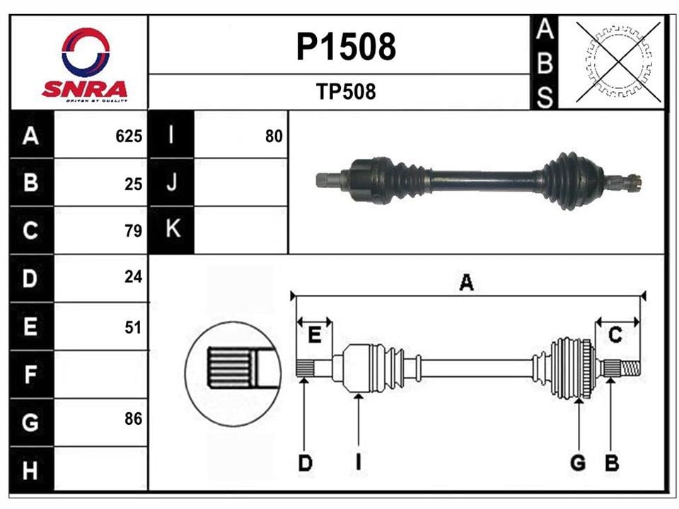 SNRA P1508 Drive shaft P1508