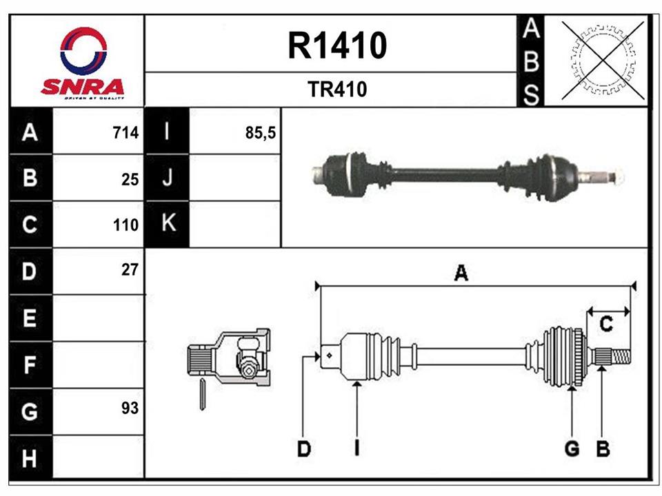 SNRA R1410 Drive shaft R1410