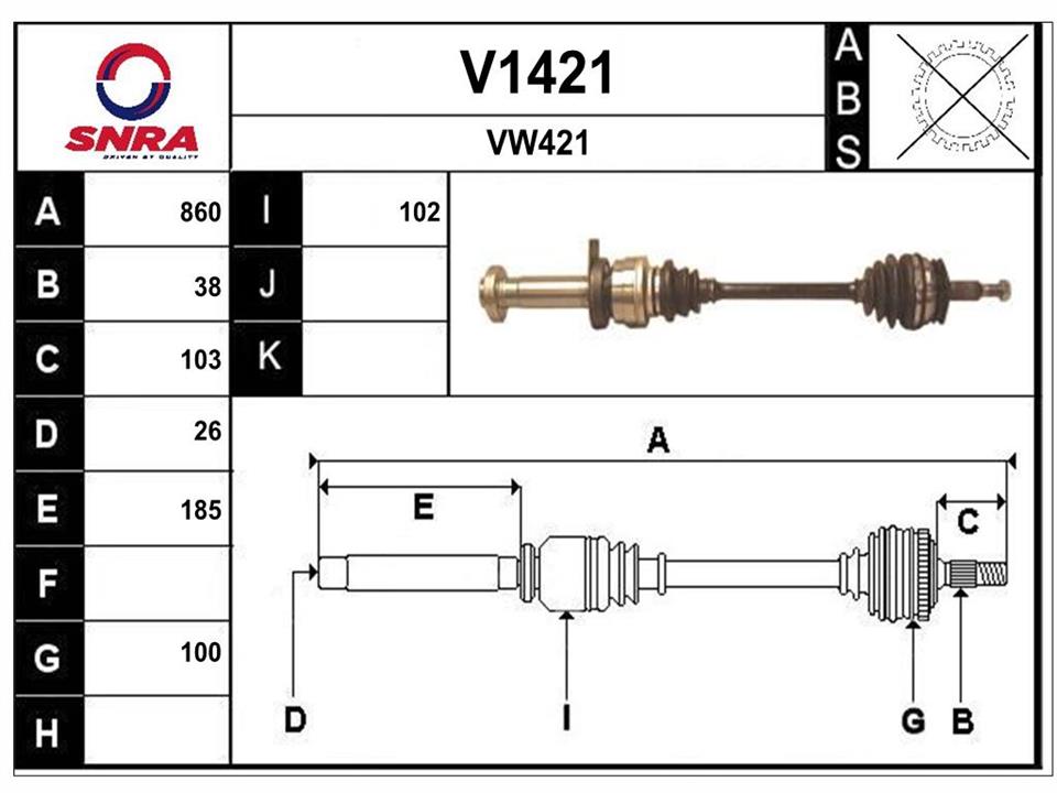 SNRA V1421 Drive shaft V1421