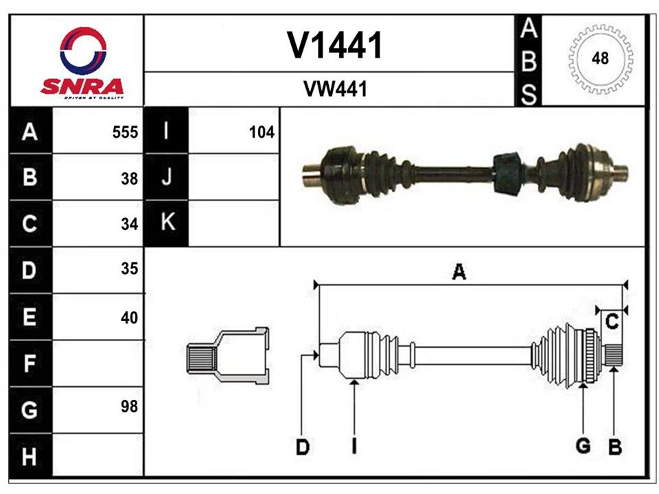 SNRA V1441 Drive shaft V1441