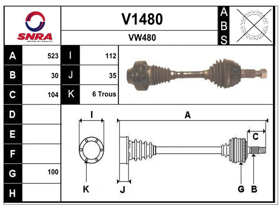 SNRA V1480 Drive shaft V1480