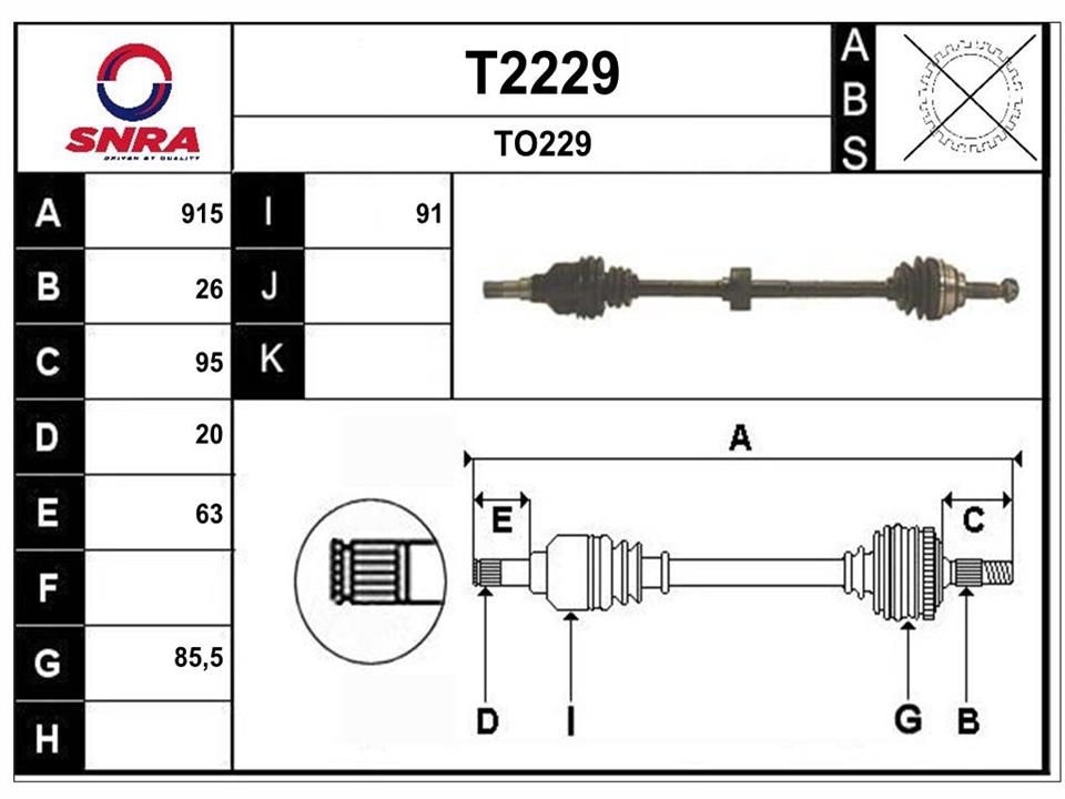 SNRA T2229 Drive shaft T2229