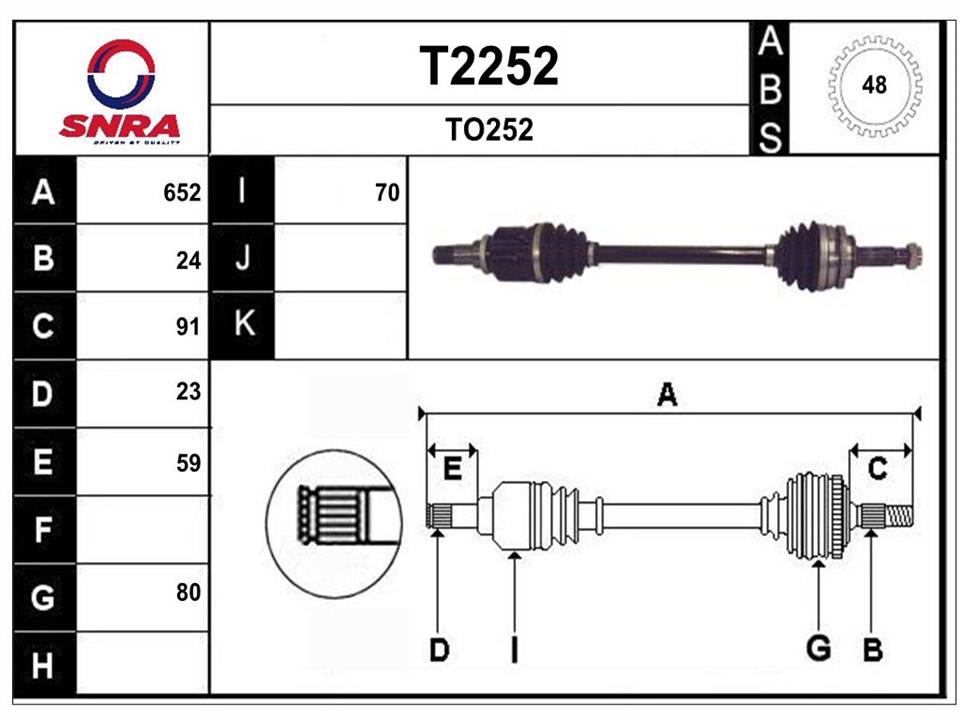 SNRA T2252 Drive shaft T2252