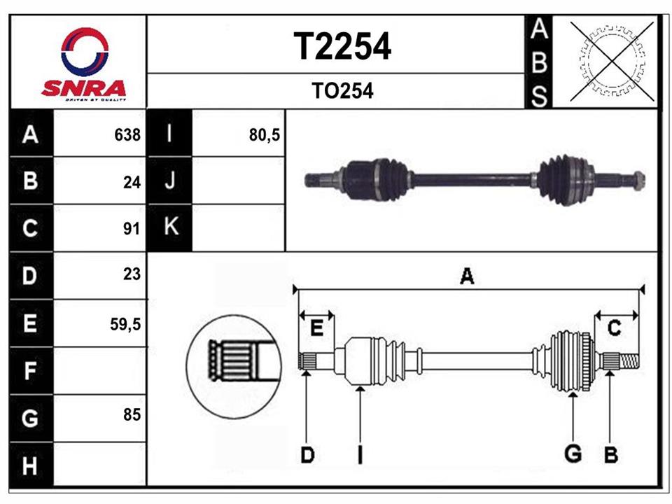 SNRA T2254 Drive shaft T2254