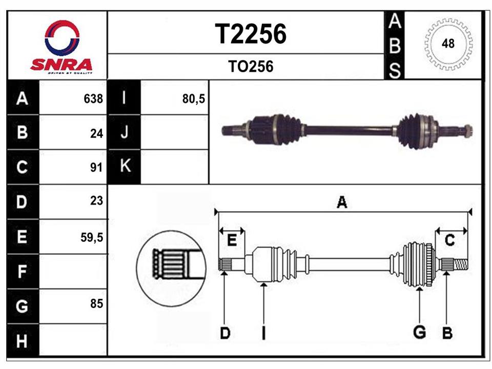 SNRA T2256 Drive shaft T2256