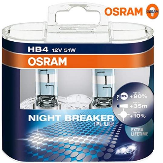 Osram 9006NBP-HCB Halogen lamp Osram Night Breaker Plus +90% 12V HB4 51W +90% 9006NBPHCB