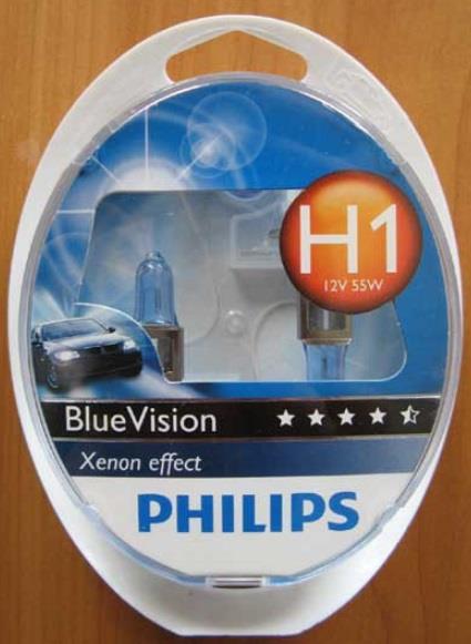 Philips 12258BVSM Halogen lamp Philips Bluevision 12V H1 55W 12258BVSM