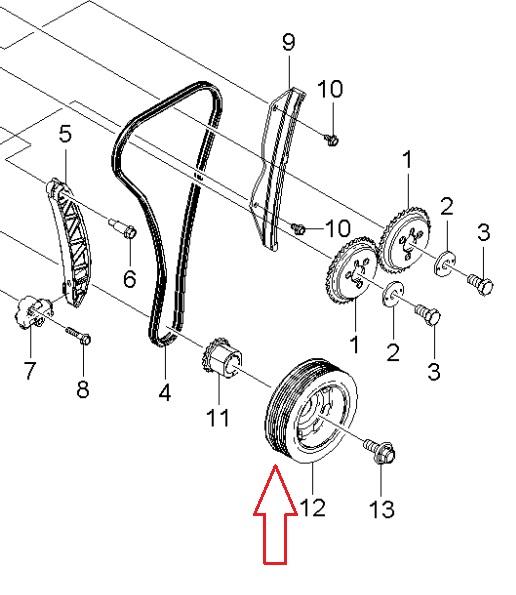 25182733 General Motors Pulley crankshaft