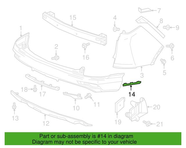 71519TLAA11 Honda Trim rear bumper left