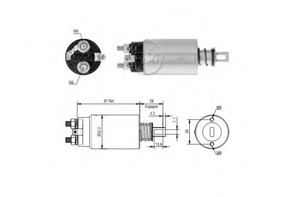 Zm 982 Solenoid switch, starter 982