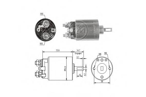 Zm 787 Solenoid switch, starter 787