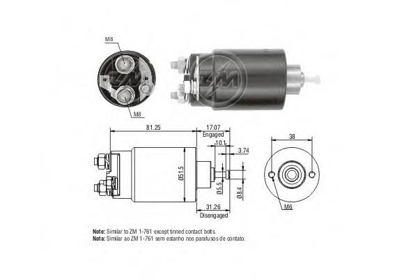 761 Zm Solenoid switch, starter