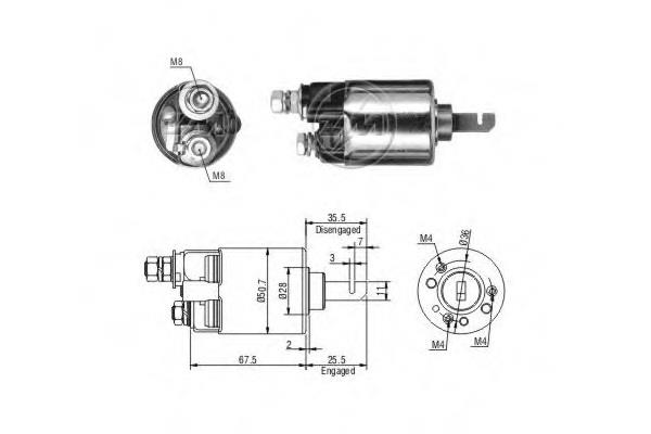 Zm 606 Solenoid switch, starter 606