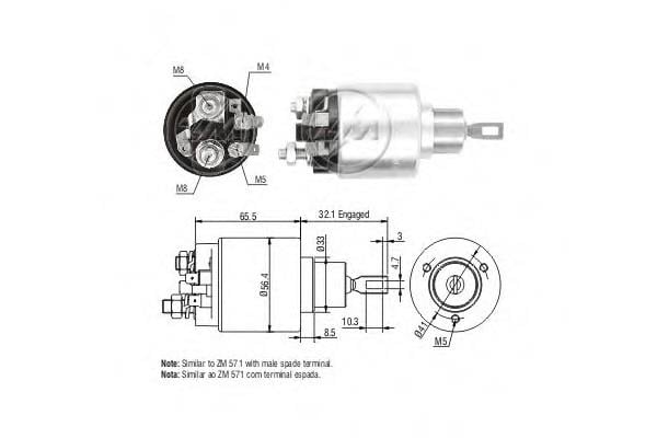 Zm 580 Solenoid switch, starter 580