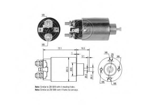 Zm 4-699 Solenoid switch, starter 4699 4699 Zm Solenoid switch, starter