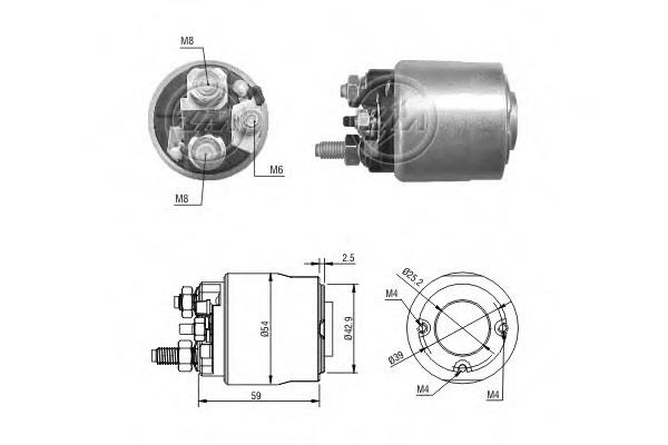 Zm 3-495 Solenoid switch, starter 3495