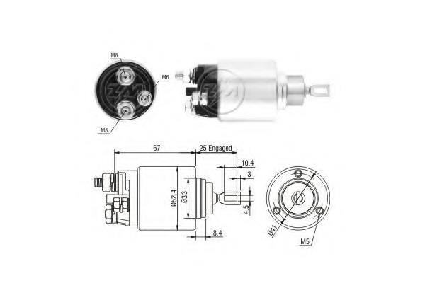 Zm 3-381 Solenoid switch, starter 3381 3381 Zm Solenoid switch, starter