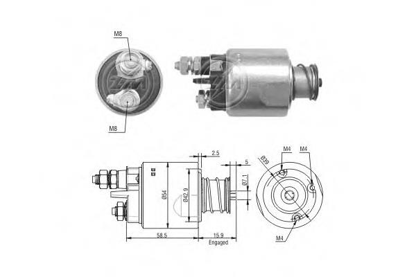 Zm 1-495 Solenoid switch, starter 1495
