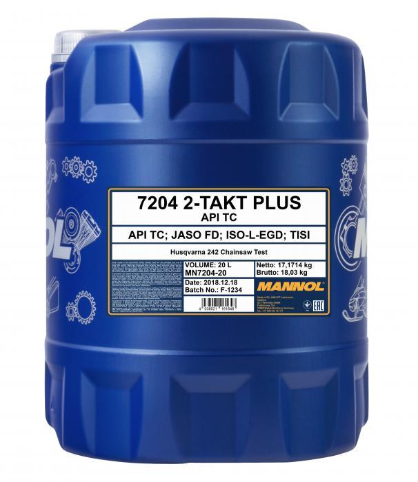 Mannol MN7204-20 Motor oil MANNOL 2-Takt Plus 7204 API TC, JASO FD, 20 l MN720420
