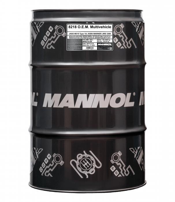 Mannol MN8218-DR Transmission oil MANNOL 8218 O.E.M. Multivehicle JWS JASO M315 Type 1A, 208 l MN8218DR