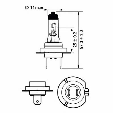 Halogen lamp Philips Vision +30% 12V H7 55W +30% Philips 12972PRBW