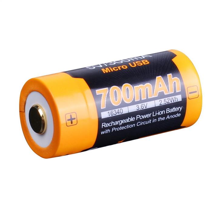 Battery 16340, ​​700 UP mAh Li-ion, Micro USB Fenix ARB-L16-700UP
