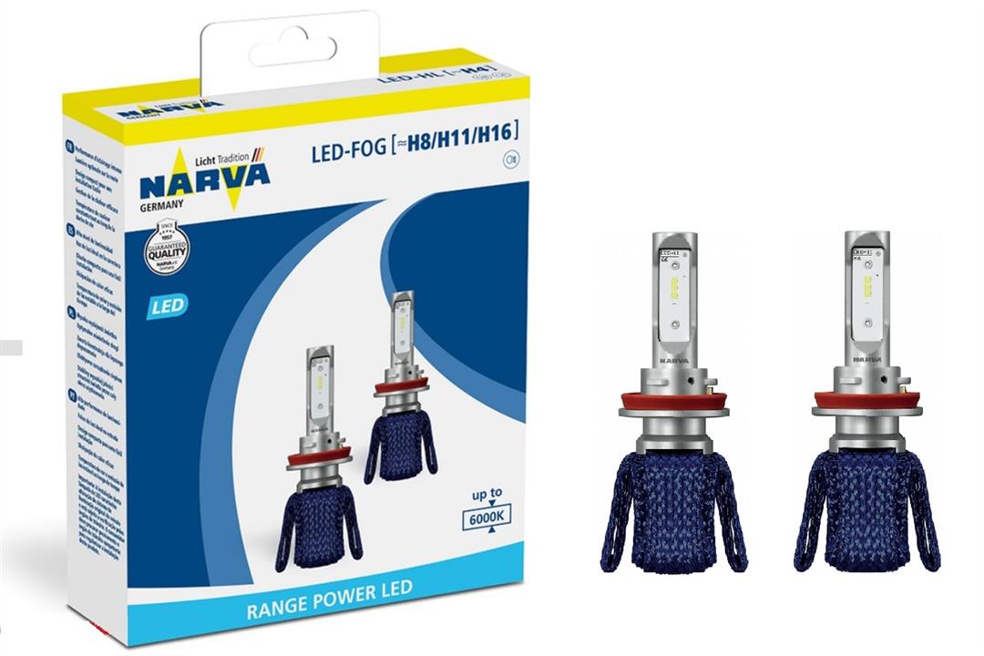 Narva 180133000 LED bulbs kit Narva Range Power LED-FOG H8/H11/H16 12V 16W 6000K (2 pc.) 180133000