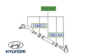 Hyundai/Kia 56850 H1001 Draft steering with a tip left, a set 56850H1001 56850H1001 Hyundai/Kia Draft steering with a tip left, a set