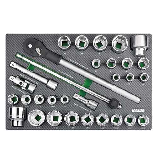 GED3108 Toptul Tool kit meter. + Inch 3/4 "31 units. (In a lodgment)