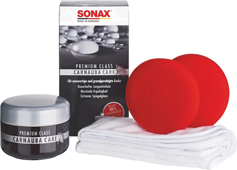 Sonax 211200 Solid Wax Carnube, Set "Premium Class Carnauba Care", 200ml 211200