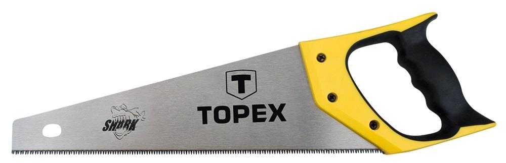 Topex 10A450 Hand saw 500mm, "Shark", 7TPI, 3 sides sharpened, hardened teeth, bimaterial handle 10A450