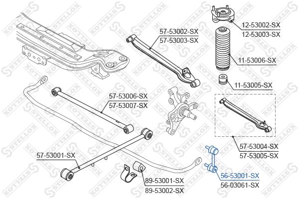Stellox 56-53001-SX Rear stabilizer bar 5653001SX